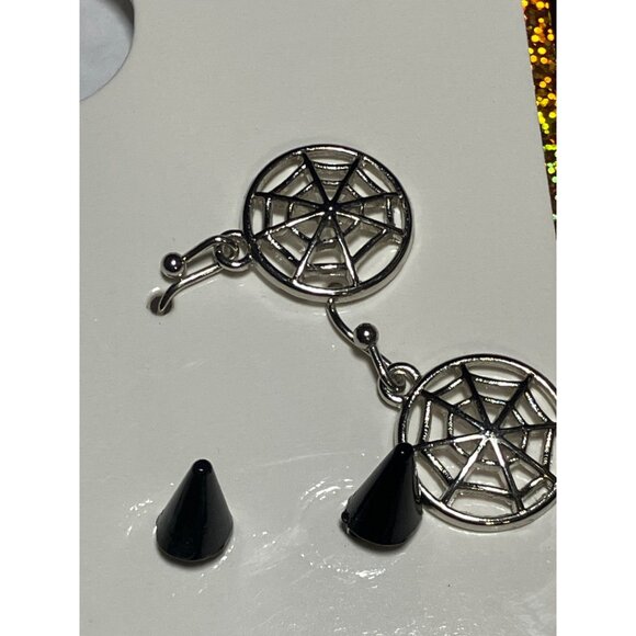 Halloween Stud Earrings Cross Spider Eyes Spider web 6 Pairs - Picture 7 of 8